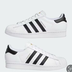 Adidas Superstar White and Black Shoes Size 6.5